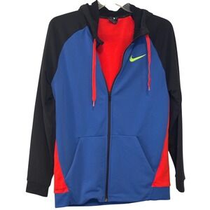 Nike Dri-FIT Colorblock Full Zip Hoodie Jacket Blue Red Black Men's L